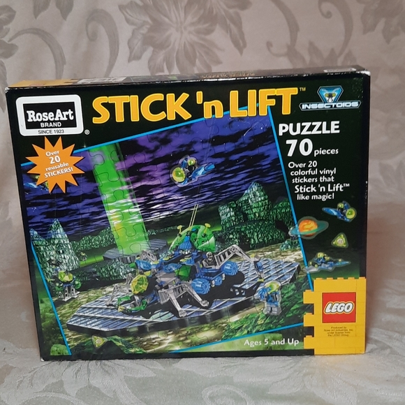 Vintage 1998 Roseart Stick 'n Lift Lego Puzzle - Picture 1 of 7